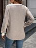 Женская осенне-зимняя футболка-свитер в рубчик с V-образным вырезом и цветными блоками