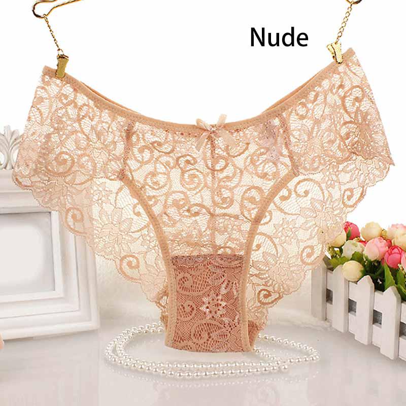 Сексуальное модное женское мягкое треугольное нижнее белье с кружевом средней талии Brife Transparent