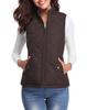 2022 Women's Fashion Quilted Cotton Vest with Zipper Pockets and Stand-Up Collar