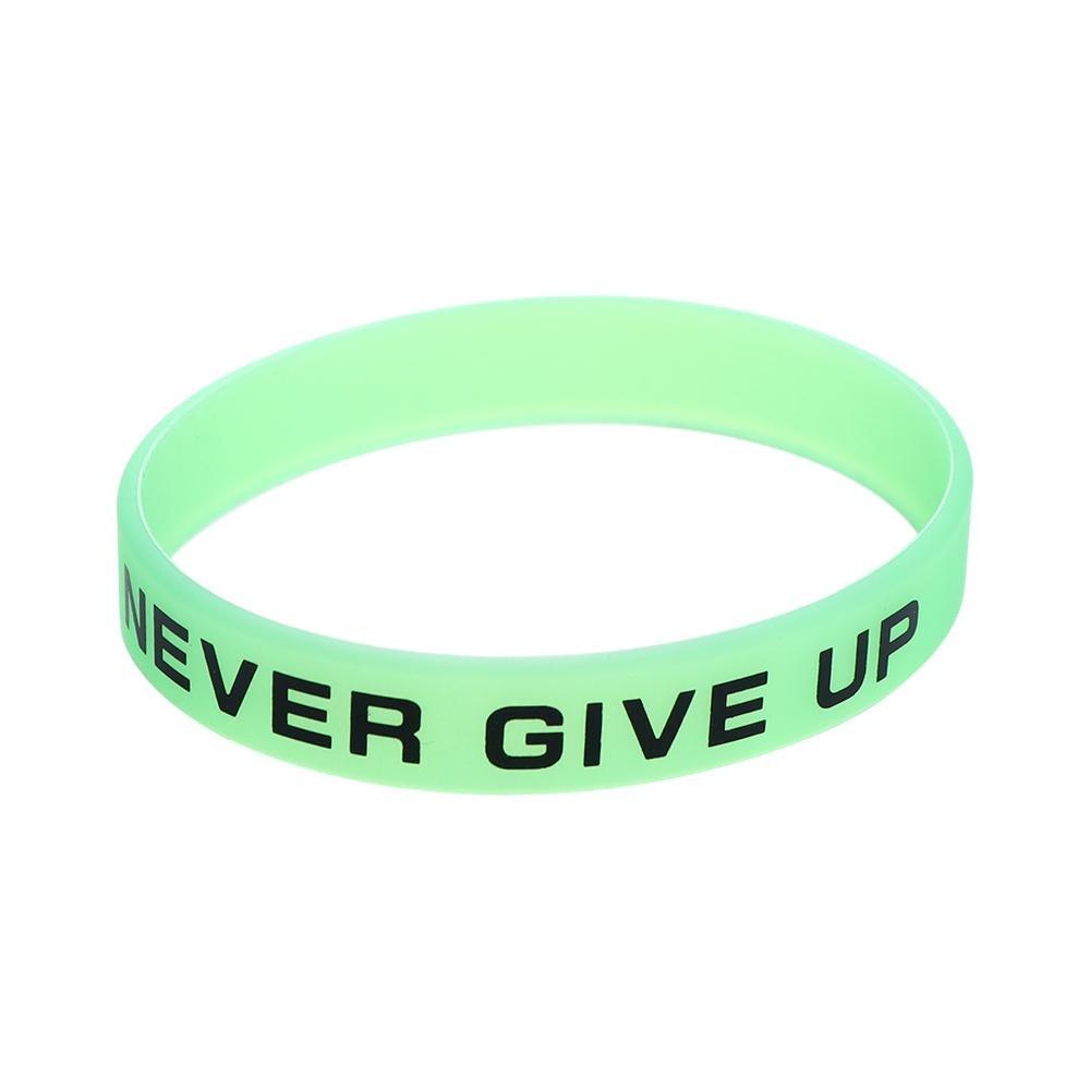 Браслет Никогда не сдавайся Браслет Баскетбольный Напульсник Светящиеся Резиновые Браслеты Силиконовая Повязка от Пота