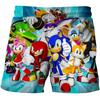 2025 MINISO Пляжные штаны для детей 4-14 лет Шорты Sonic 2 Штаны для девочек и мальчиков Штаны Харадзюку Для детей 3D Мультяшный принт Детские штаны