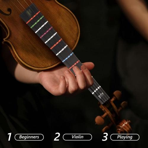 ERINGOGO Cello Fretboard Stickers, 4/4 Fingering Markers for Beginners, Practice, Improves Playing Accuracy, PVC, Easy Application, Black