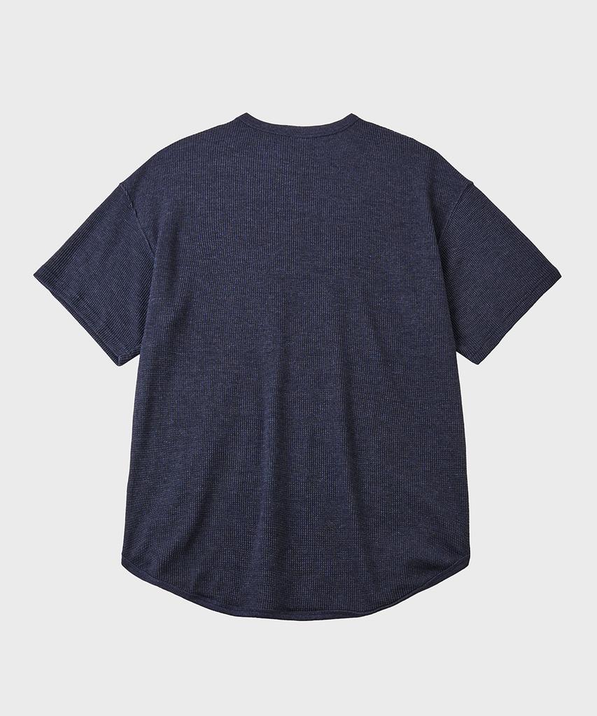 HOOVES Waffle Rounded Pocket Short Sleeve T-Shirt [Navy]
