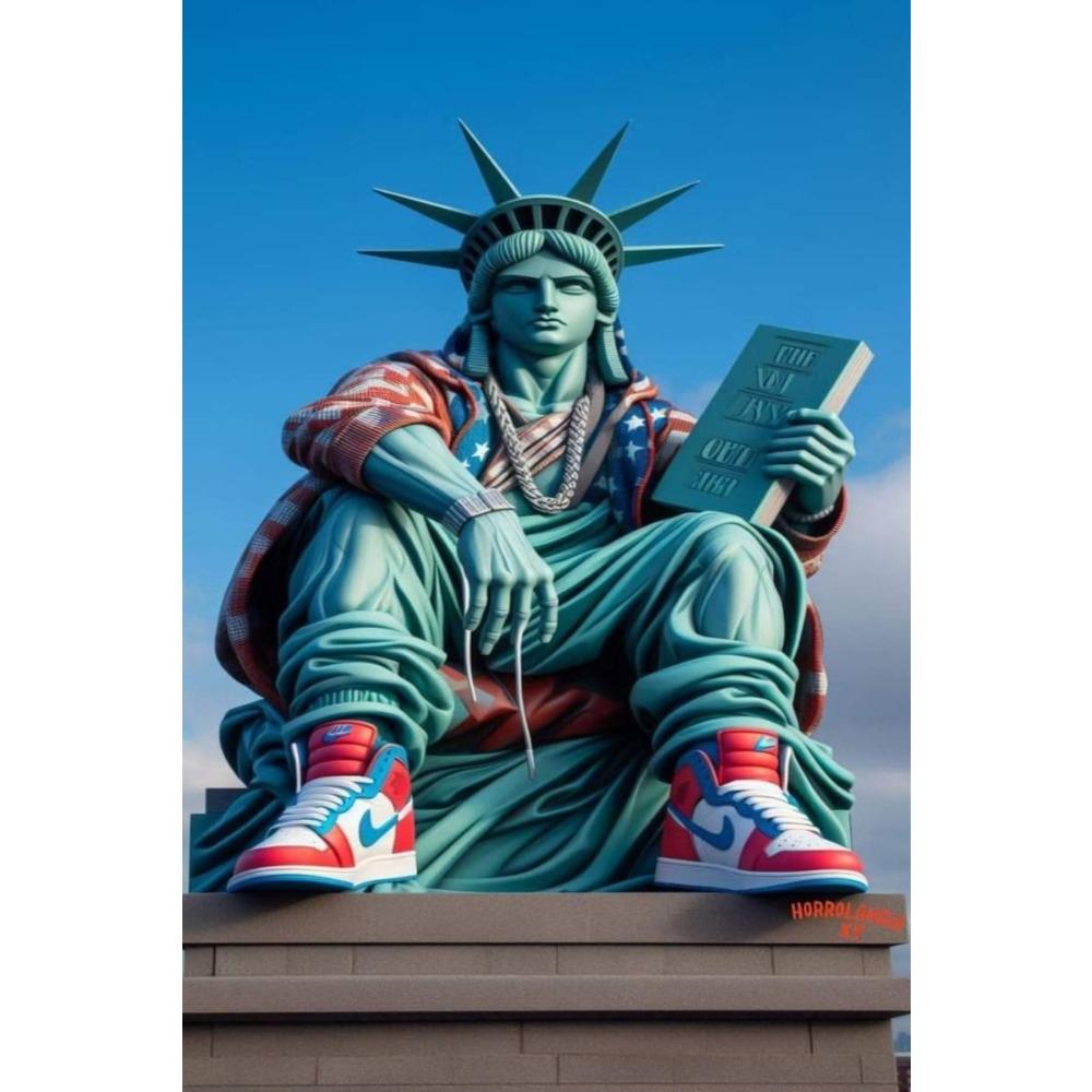 Vintage Metal Tin Sign Liberty Goddess Wall Art Decor For Living Room Bedroom