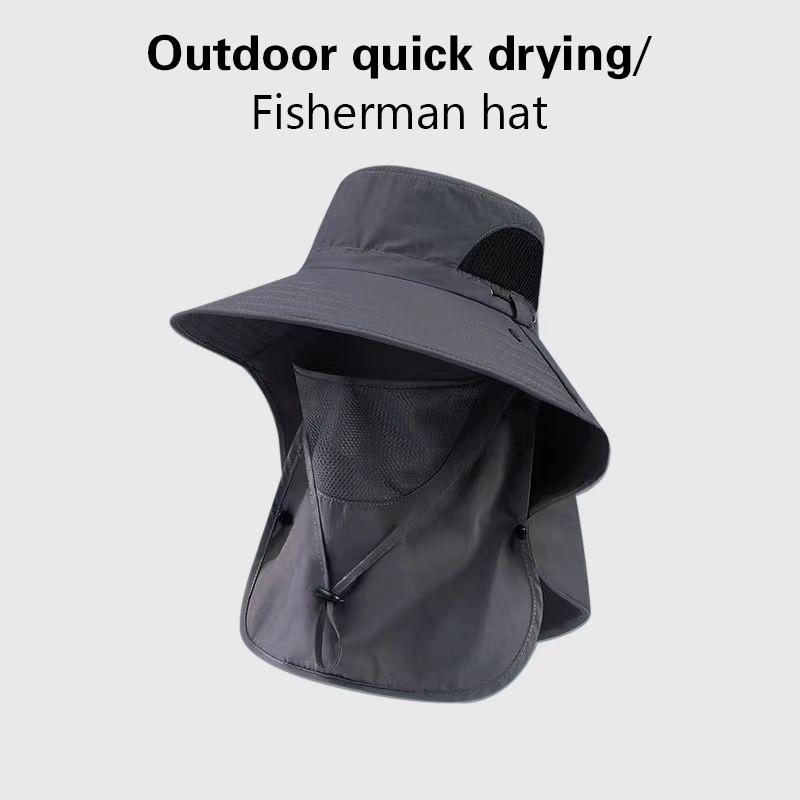 Summer Sun Hats Uv Protection Outdoor Hunting Fishing Sun Cap Wide Brim Breathable Removable Fisherman Hat