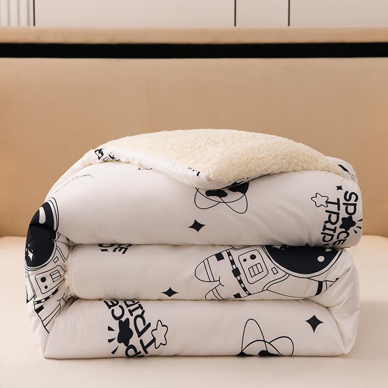 Мягкое и пушистое зимнее двойное одеяло из овечьей шерсти
