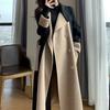Женское повседневное длинное двустороннее кашемировое тонкое шерстяное пальто соответствующего цвета по темпераменту