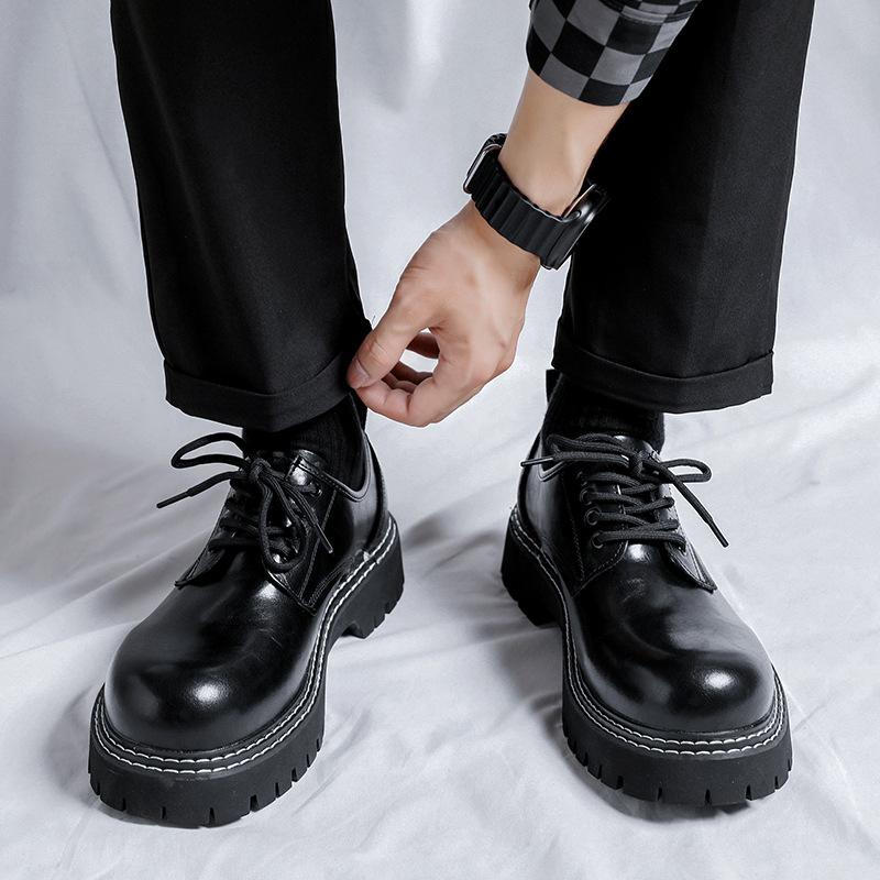 Летние туфли на платформе из кожи, мужские туфли в британском стиле с большой головой, низкие туфли Martin, модные туфли дерби 3010-R