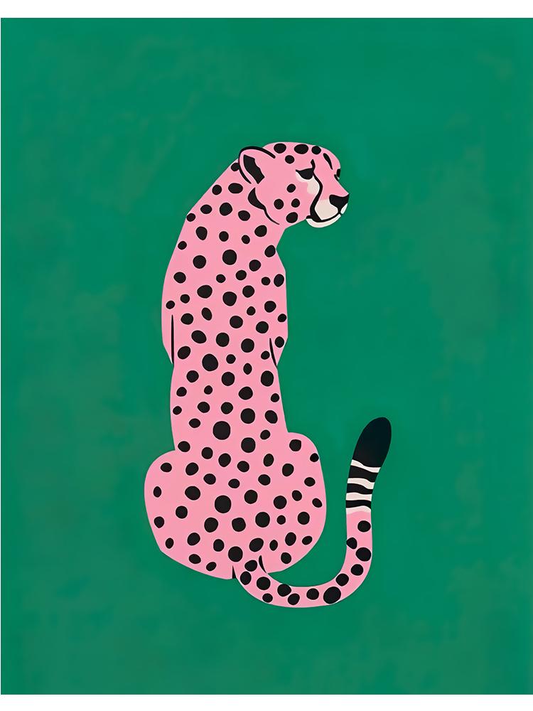 Pink Gold Leopard Green Posters and Prints Canvas Paintings Animal Wall Art Pictures for Modern Living Room Wall Decoration