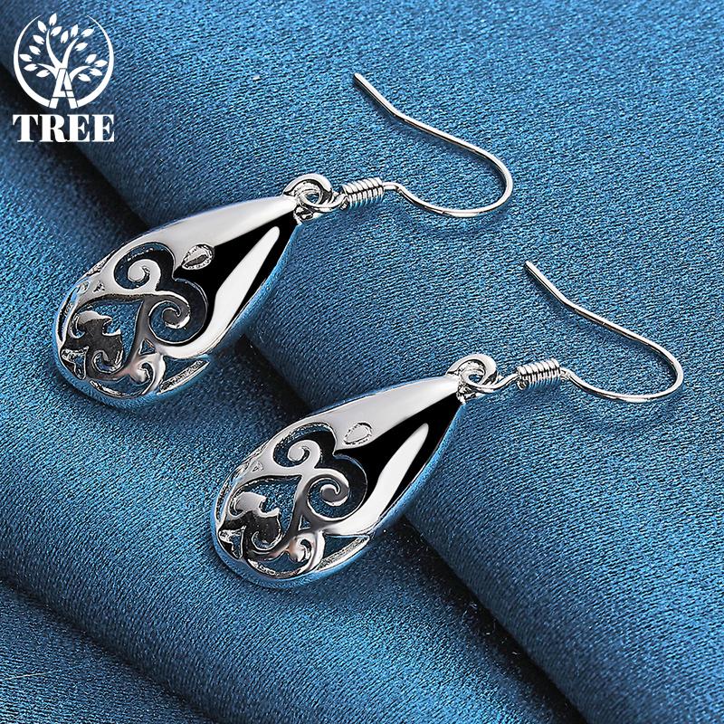 925 Sterling Silver Grimace Water Droplets Drop Earring Jewelry