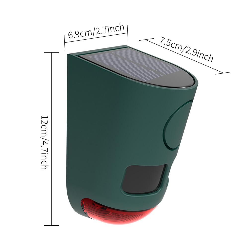 Solar Infrared Motion Sensor Alarm Home Security Alarm with Flashing Light 129dB Loud Sound Noise Maker for Yard Farm Garden