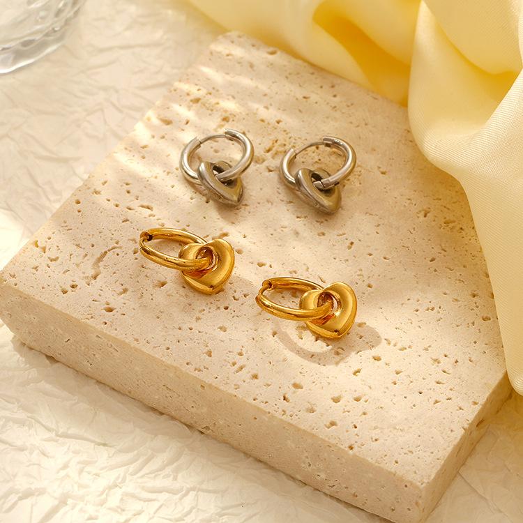 Премиальные серьги Love Circle из нержавеющей стали, съемные женские простые серьги в стиле темперамент