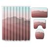 Landscape Shower Curtain Floor Mat Combination Four-Piece Set Bathroom Toilet Carpet Shower Room Mat Foot Mat
