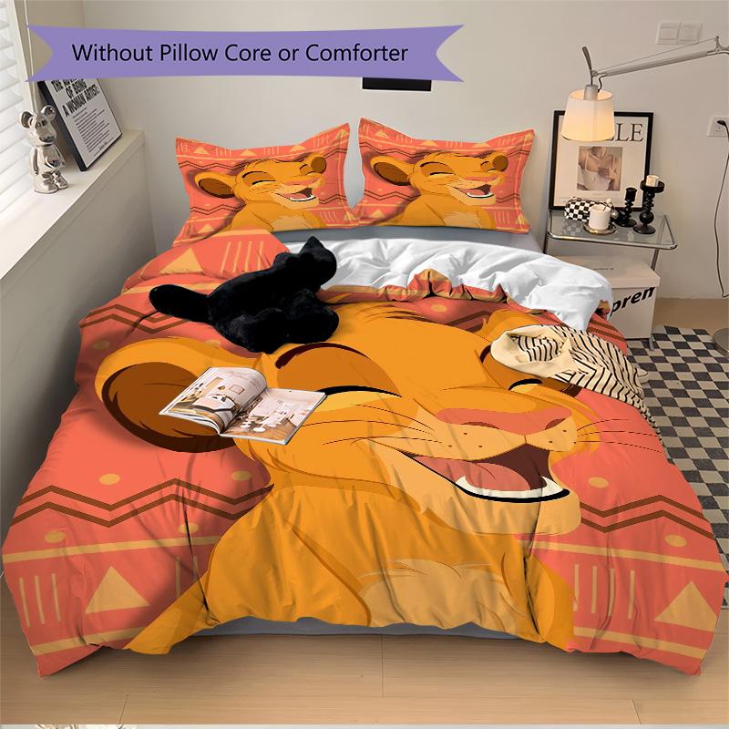 Lion Celebration Print 3Pcs Bedding Setduvet Cover With 2 Bedropillowcase Home Birthday Gift