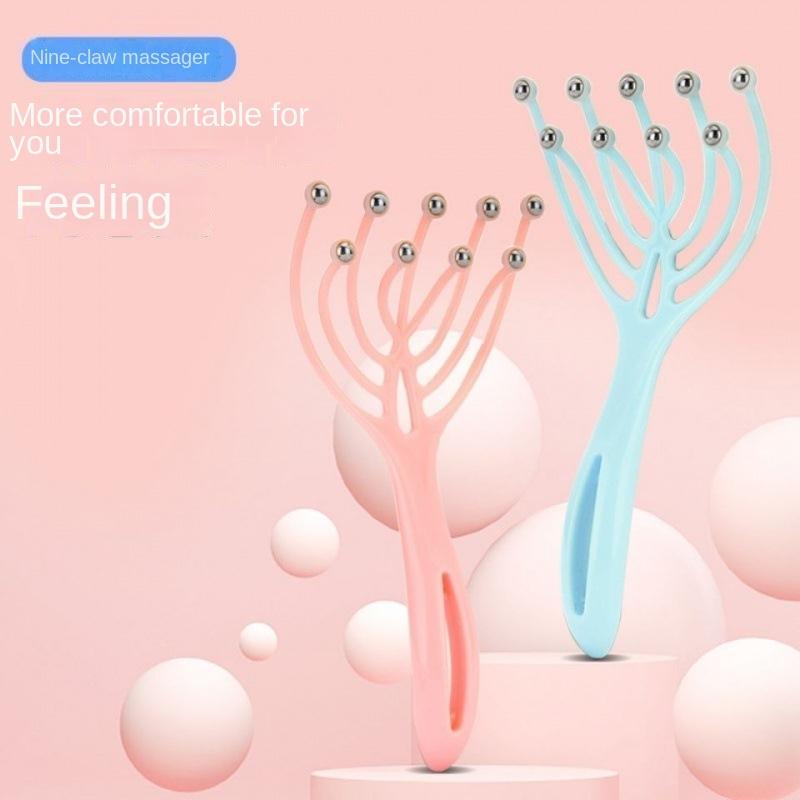 Nine-claw Head Massager, Ball Head Massage Claw, Meridian Massage, Scalp Scratching Comb