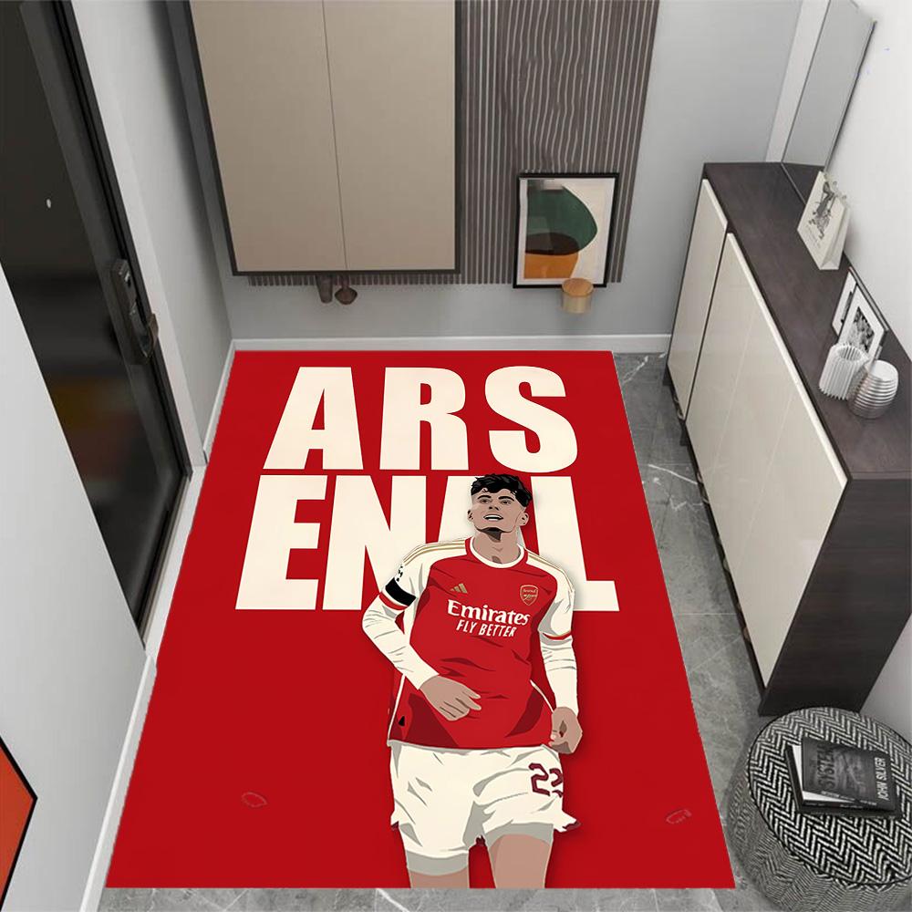 Ronaldo's Legacy In Red Themed Anti-Slip Rugs - Polyester Home Decor, Suitable for Bedrooms, Living Rooms, Doorways, Studios, and Decorations