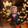 1 шт. Акриловое рождественское украшение в стиле Трампа, подвесное украшение для автомобиля и дерева, идеальный праздничный подарок, забавный мультяшный кулон
