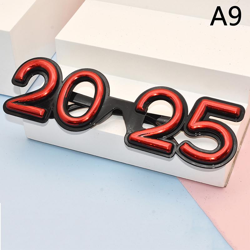 2025 Очки Новогодняя вечеринка Украшения для глаз Пластиковый реквизит Солнцезащитные очки Реквизит для фотосъемки Рождественские украшения Смешные очки