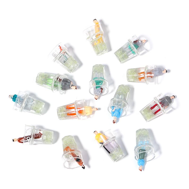 10Pcs Acrylic Beverage Cup Mini Pendant For Craft Phone Chain Keychain Making Decorative Accessories DIY Cute Jewelry Supplies