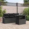 VidaXL 5-Piece Garden Sofa Set with Cushions Black Poly Rattan 3357646