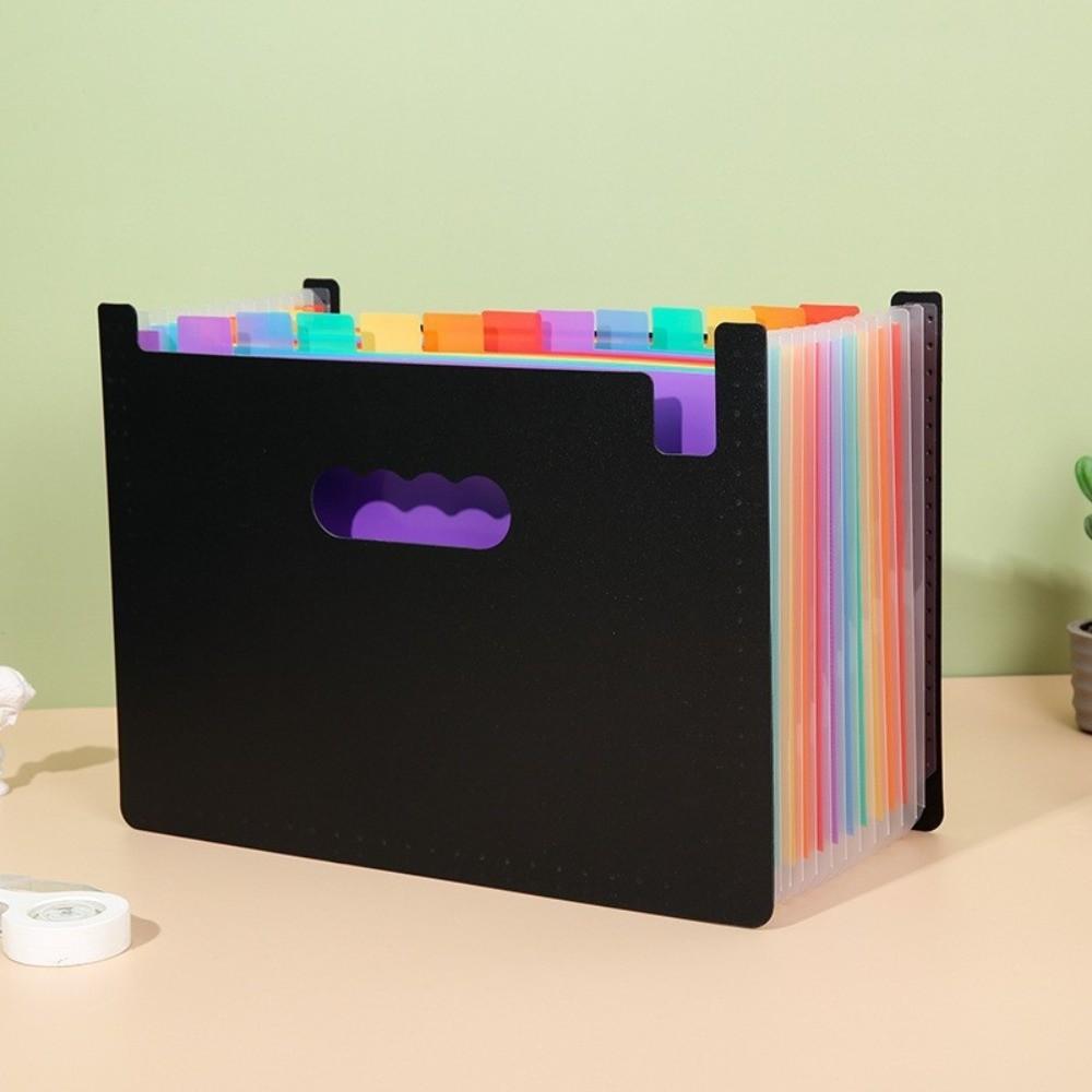 13/25 Pockets Accordion File Folder A4 Document Organizer Portable Expanding File Box Student