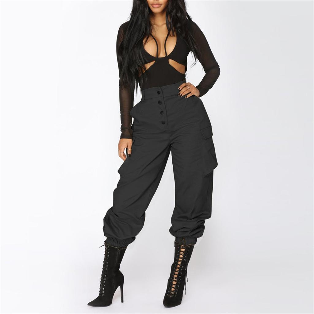 Женские эластичные повседневные брюки с высокой талией