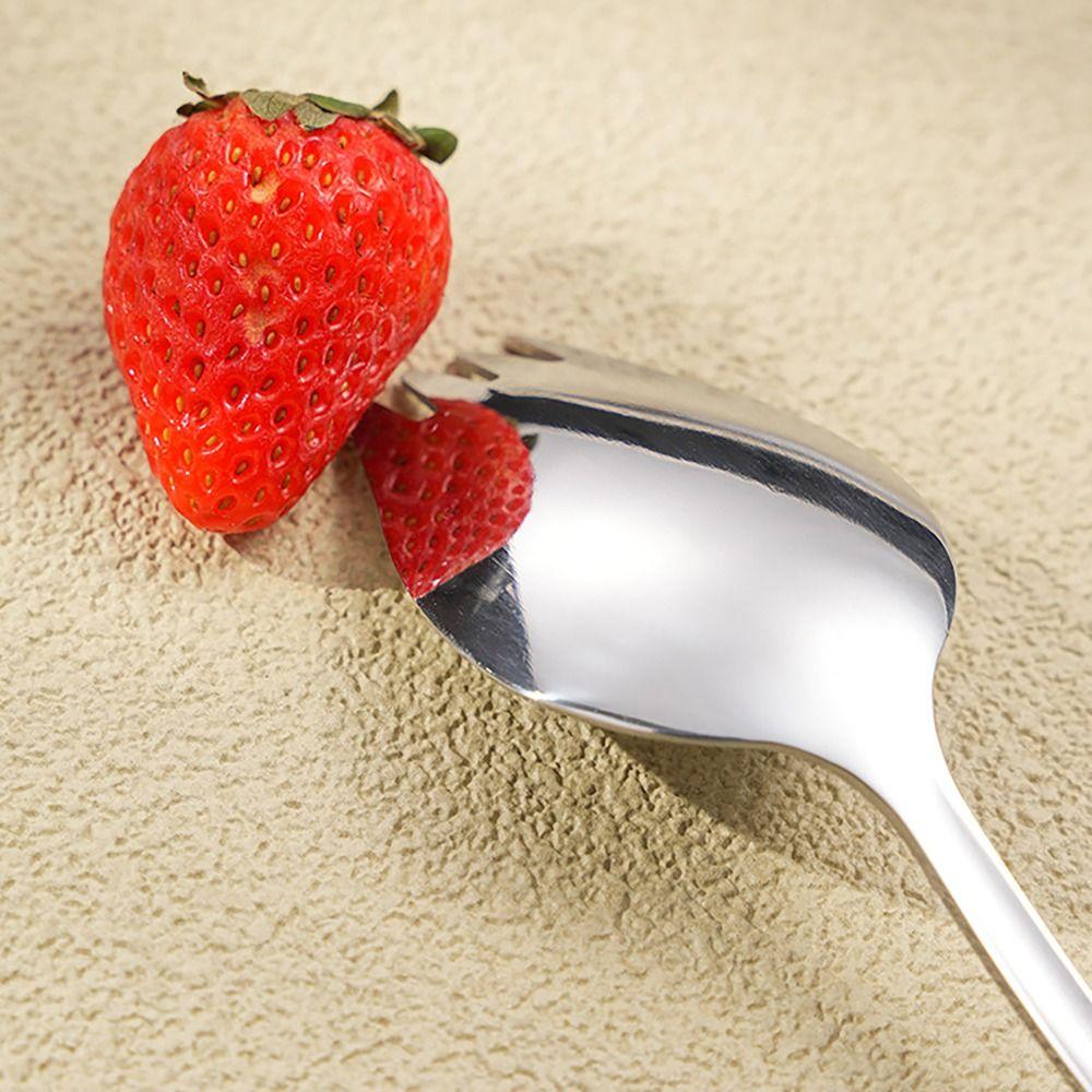 Ложки-вилки из нержавеющей стали, десертные ложки с длинной ручкой, ложки для супа, кухонные принадлежности