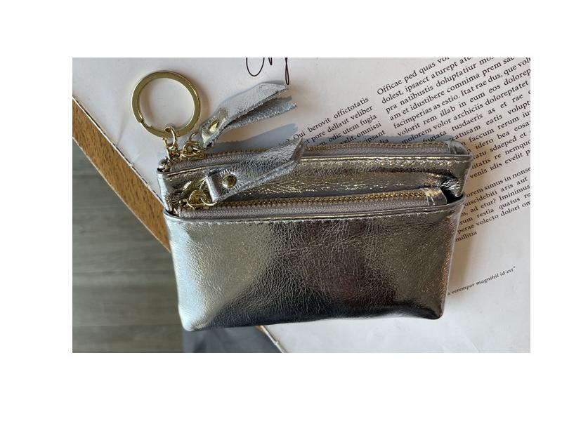 Multifunctional Mini Leather Wallet: Crackle Pattern Card & Key Holder