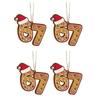 Christmas 67 Acrylic Ornament Six Seven Gingerbread Ornaments Funny 67 Meme Xmas Tree Decorations for Holiday Party Decor