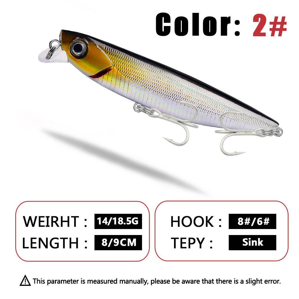 Новая биомиметическая приманка для рыбы Luya, погружная приманка для рыбы Мино, приманка для рыбалки на открытом воздухе, 8 см/9 см, специальный крючок для рыбы через рот