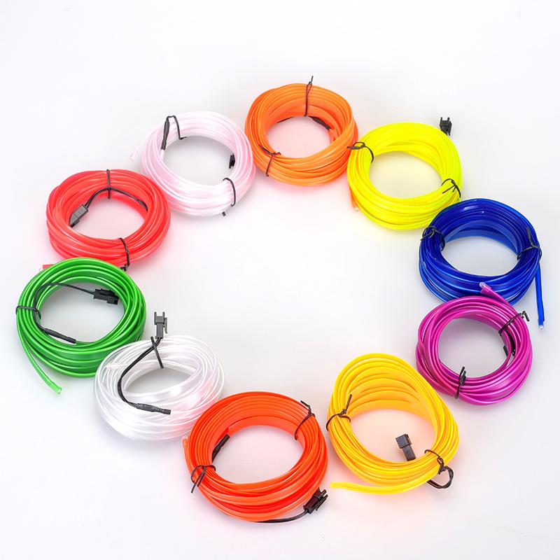 5m Car Interior Accessories Atmosphere Lamp EL Cold Light Line With USB DIY Decorative Dashboard Console Auto LED Ambient