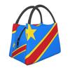 Пользовательские флаг Конго Киншаса сумки для обеда женские охладители теплые изолированные ланч-боксы для офиса дорожные сумки для обеда термосумки