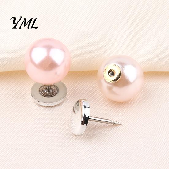 Removable Clothing Buttons 5Pcs Fake Pearl for Clothing, Decorative Brooch Pins, No Anti-exposure Women Sew Safety Pins Shirt Neckline Embellishment,