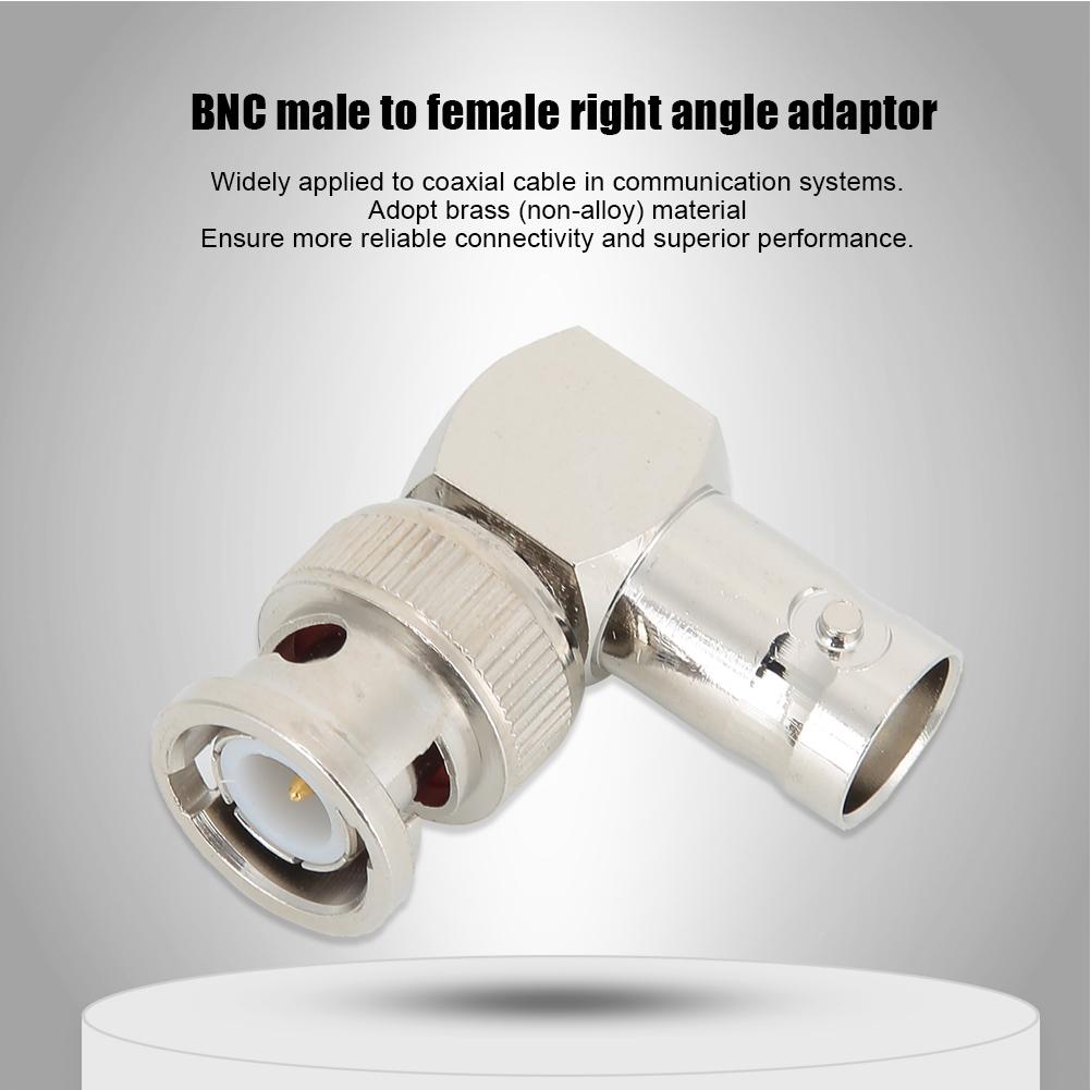 4pcs BNC Male to BNC Female Right Angle Elbow Adapter Connector 50 Ohms Brass Connector