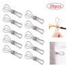 20Pcs Stainless Steel Clothes Pegs Hanger Pins Clips Household Clamps Socks Underwear Drying Rack