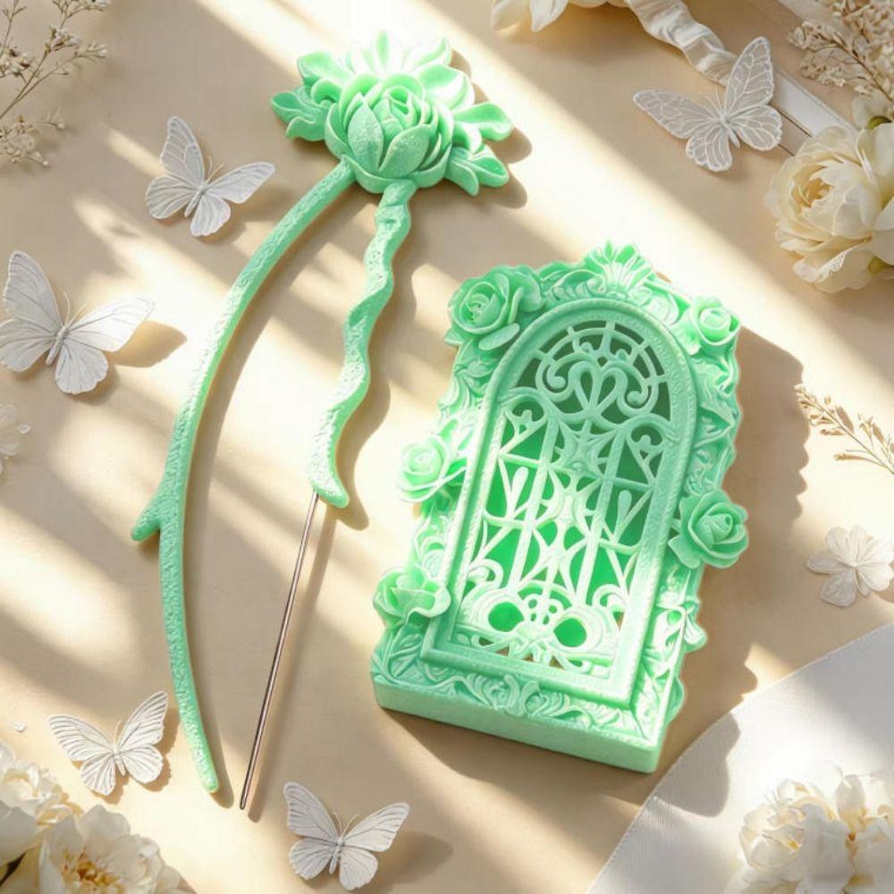Embossed Rose Fuse Beads Tools Set Vintage Bead Tweezers Pen Kit DIY Handmade
