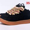 Men'S And Women'S Leather Splicing LaceUp Catwalk Bread Shoes Platform Casual Shoes Curb Trend