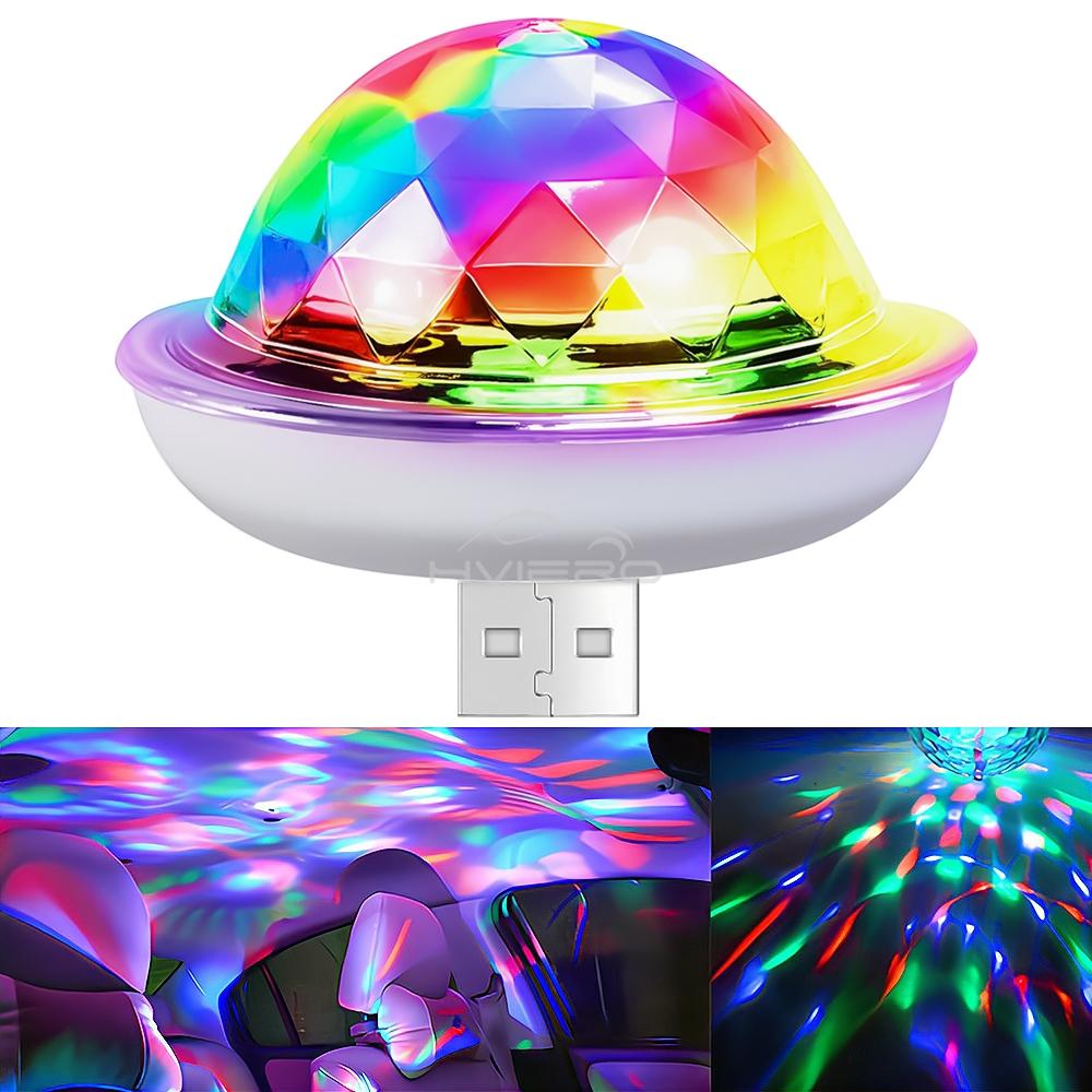 1pcs USB Dj Lantern Led Bar Night Light LED RGB Discos Stageing Projector Welcome Micro Crystal Ball Sound Party Atmosphere Lamp