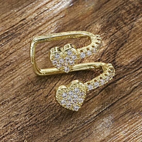 1 шт. женские гладкие манжеты со стразами в форме сердца, клипса в форме сердца, полированная C-образная, не с пирсингом, противоскользящая