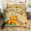 Thanksgiving Pumpkin Duvet Cover Set Maple Leaves Bedding Sets Truck Sunflower Comforter Cover Autumn Harvest Farmhouse Decor
