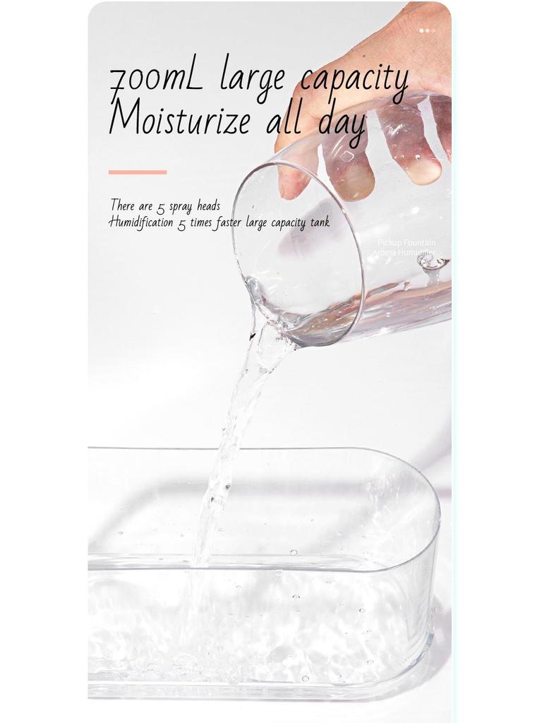 Silent Cross-Border Humidifier with Five-Hole Spray & Dynamic Seven-Color Aromatherapy