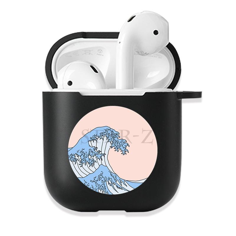 Мягкий черный силиконовый чехол для Apple Airpods Pro 3 2 1 The Great Wave of Kanagawa Bluetooth, беспроводные чехлы для наушников Airpod Cover