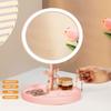 Led Makeup Mirror With Stand Design Charging Bench Makeup Mirror Ins Girls Makeup Mirror Small Portable Mirror
