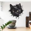 Сломанная стена Черная кошка Спальня Гостиная Ванная комната Домашнее украшение Наклейки на стену Самоклеящиеся