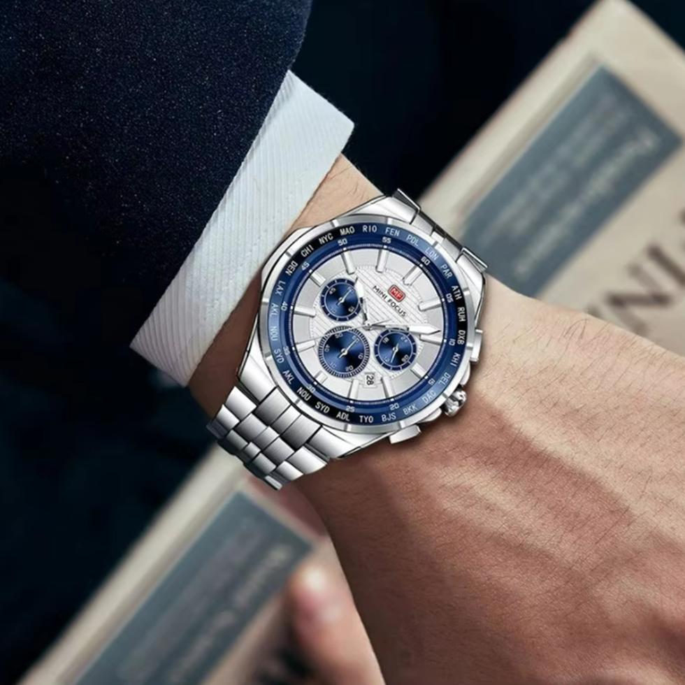 Casual Men's Quartz Watch Chronograph Calendar Luminous Waterproof Elegant Business Watches