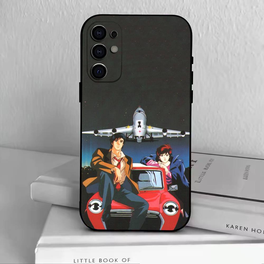 Retro C-City Hunter Comic Phone Case For Samsung S25,S24,S21,S22,S23,S30,Ultra,S20,Plus,Fe,Soft Silicone Black Cover