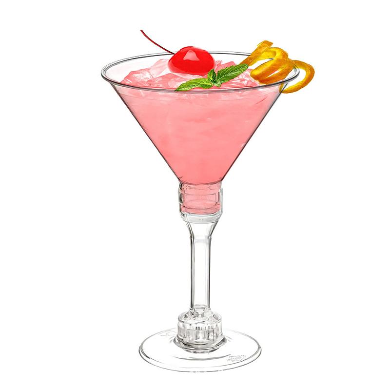 5Pcs/12Pcs Tall Mousse Glasses Transparent Martini Glasses Summer Margarita Glasses Cocktail Plastic Wine Glasses