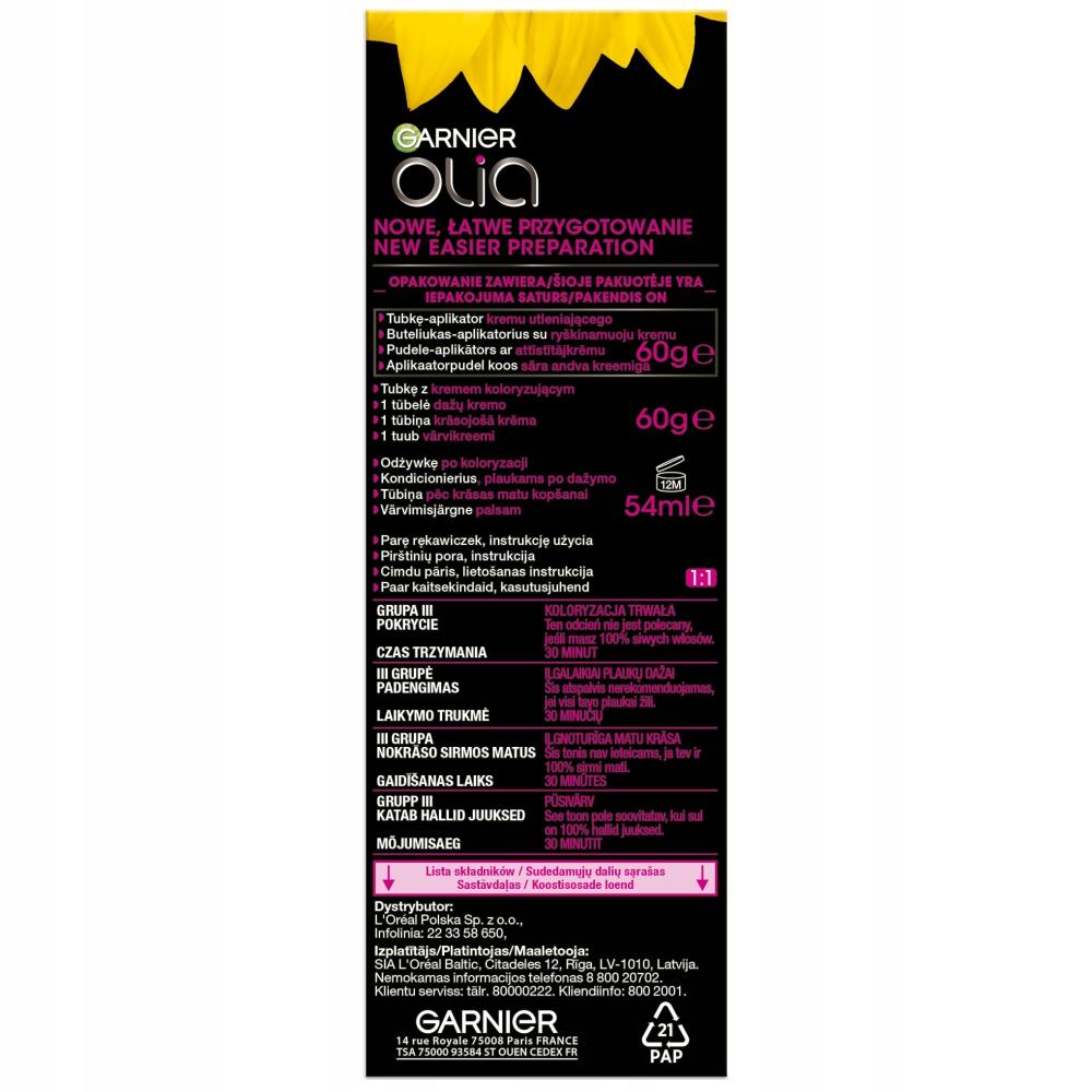 Garnier Olia Permanent Hair Dye, Ammonia-Free, No. 6.60 Intensive