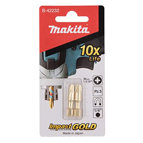 Makita B-42232 Impact Gold Shorton Bit Pz#3X1-3/16" 2/Se