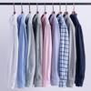 100% Cotton Oxford Men's Shirts Long Sleeves Plaid Soft Regular Fit Formal Dress Shirt Pocket Social Blouse Male Clothes S-7XL